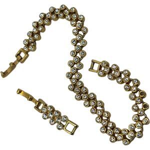 Gold Color CZ Stones Tennis Bracelet with Extender 7” + 1” Extension